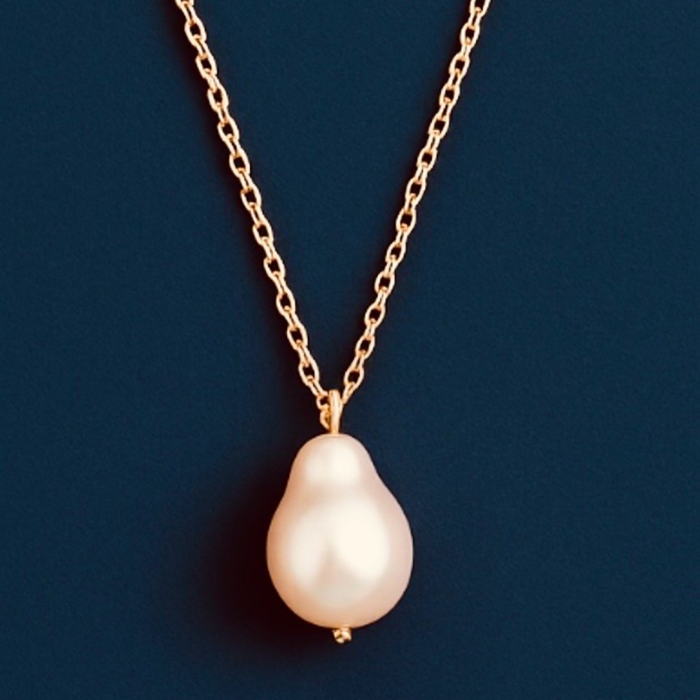 J. Crew Gold Necklace with Pearl Accent - Picture 2 of 6